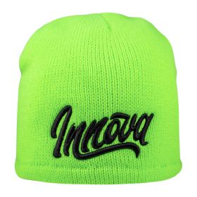 Innova Flow Beanie - Winter Disc Golf Headwear. Neon green color.