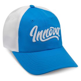 Innova Flow Performance Hat. Blue / white color scheme.