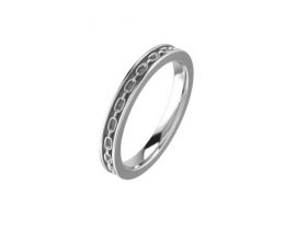 Sterling Silver Ladies Hole 2 Disc Golf Chain Stacker ring