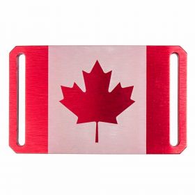 Grip6 Canada Flag Buckle. Red and white colors with red maple leaf.