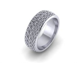 Sterling Silver Bangin Chains Ring
