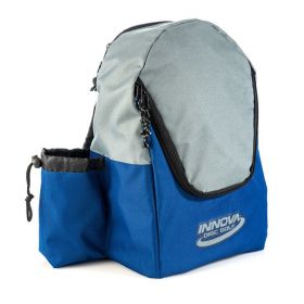 Innova DISCover Disc Golf Backpack. Blue and gray color.
