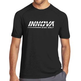 Innova Disc Golf Shirt - Burst Tri-Blend Jersey. Black color. Front