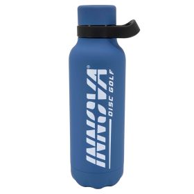 Disc Golf Water Bottle – Innova Burst Logo - Insulated. Blue color. With lid. 