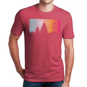 Disc Golf Tshirt - Innpress Mountain Vista Flex Tee. Red color.