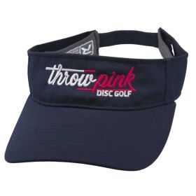 Disc Golf Visor - Throw Pink . Navy. Top view. 