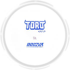 White Bottom Stamp Innova Star Toro - Disc Dyeing. White disc. Blue bottom stamp.