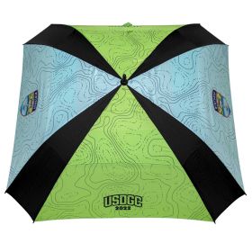 Disc Golf Umbrella - 2022 USDGC Design. Open. Top View. 