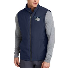 US Disc Golf Championship Insulated Boomer Vest. Navy color. Front view.