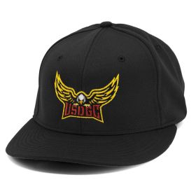 USDGC Hats - Eagle Matrix - Fitted. Black color. Front view. 